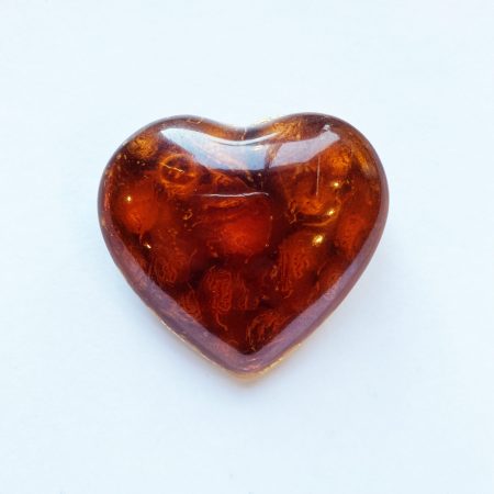 Broche YSL Cœur résine ambre