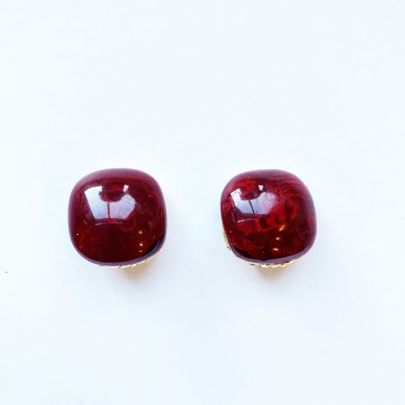 Boucles d'Oreille YSL Résine Ambre
